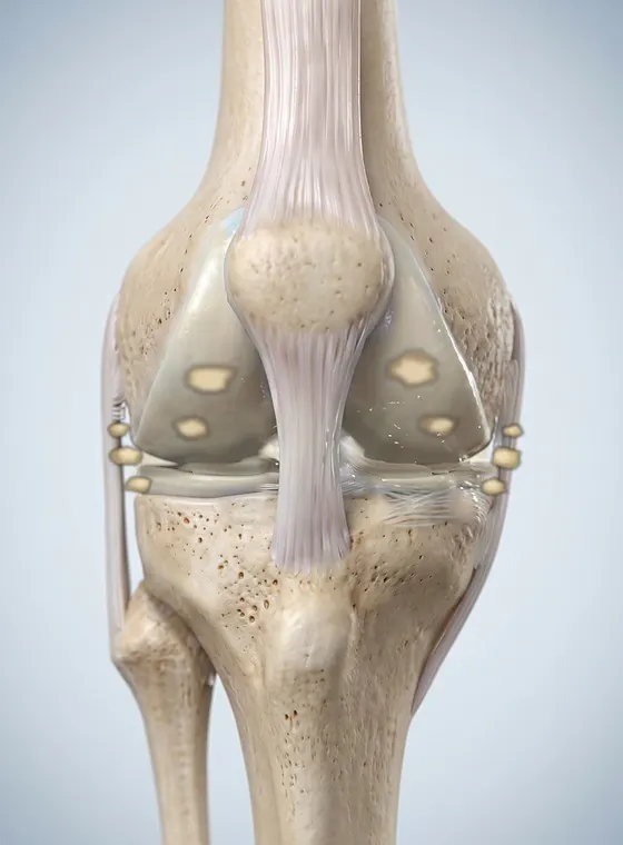 Osteoarthritis: knee with early cartilage thinning